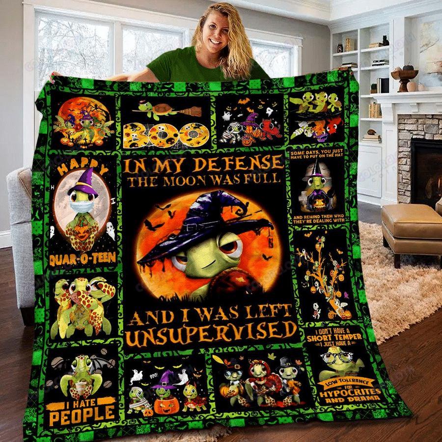 Halloween decorations turtle halloween quilt blanket tv056071 Quilt Blanket