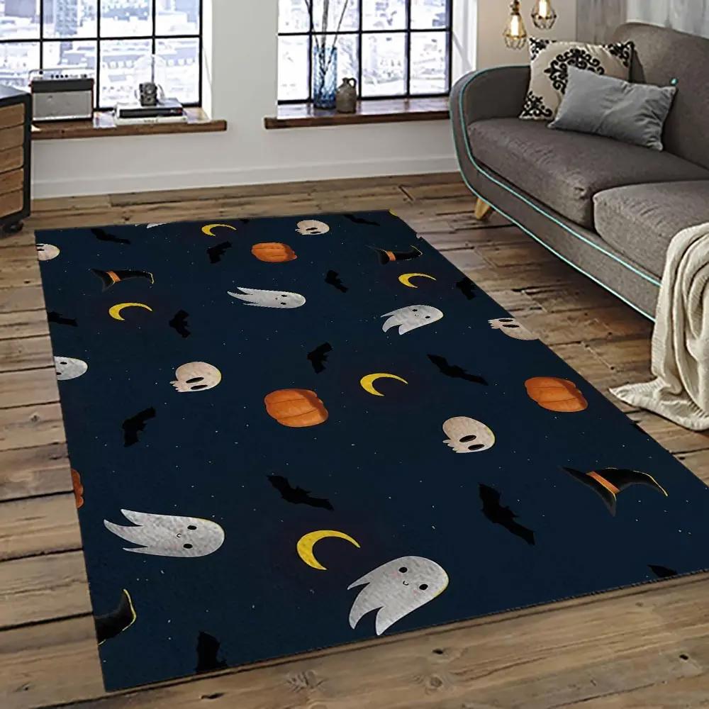 Halloween style pumpkin autumn retangle carpet area rug home decor halloween gift hal83 Rectangle Rug
