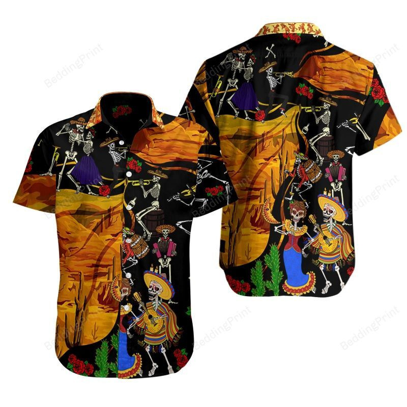 Hawaiian aloha shirts mexican day of the dead carnival Hawaii Shirt Shorts & Flip Flops