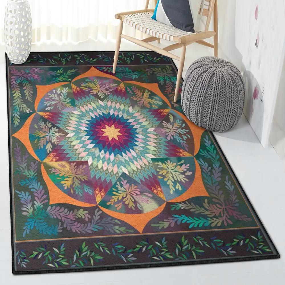 Hippie art area rugs, hippie rug Rectangle Rug