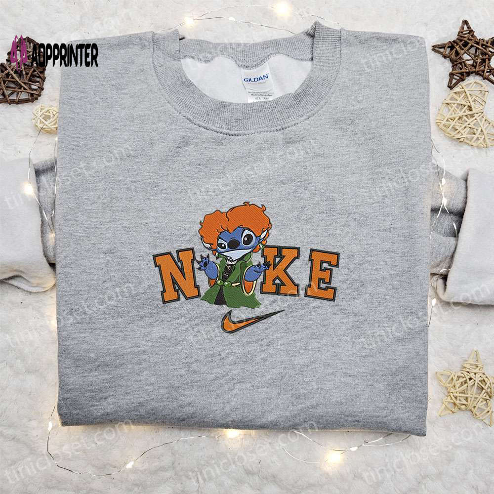 Hocus pocus x nike embroidered sweatshirt: horror movie halloween shirt & best gift idea Embroidered Shirt