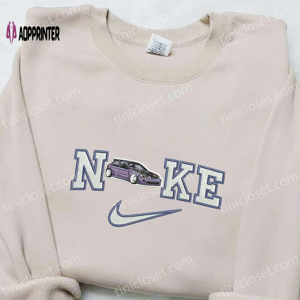 Honda civic type r x nike embroidered shirt: nike inspired best family gift Embroidered Shirt