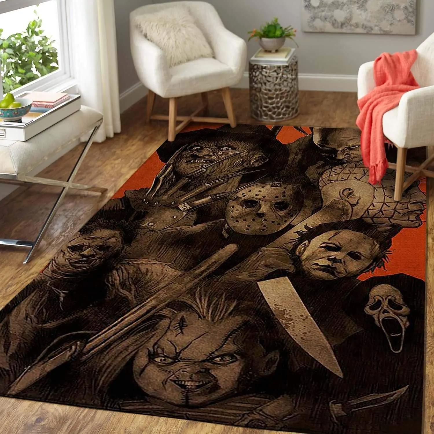 Horror squad for halloween area rug home decor homebeautyus rb7a8e7e3116 rug regtangle carpet floor decor home decor Rectangle Rug