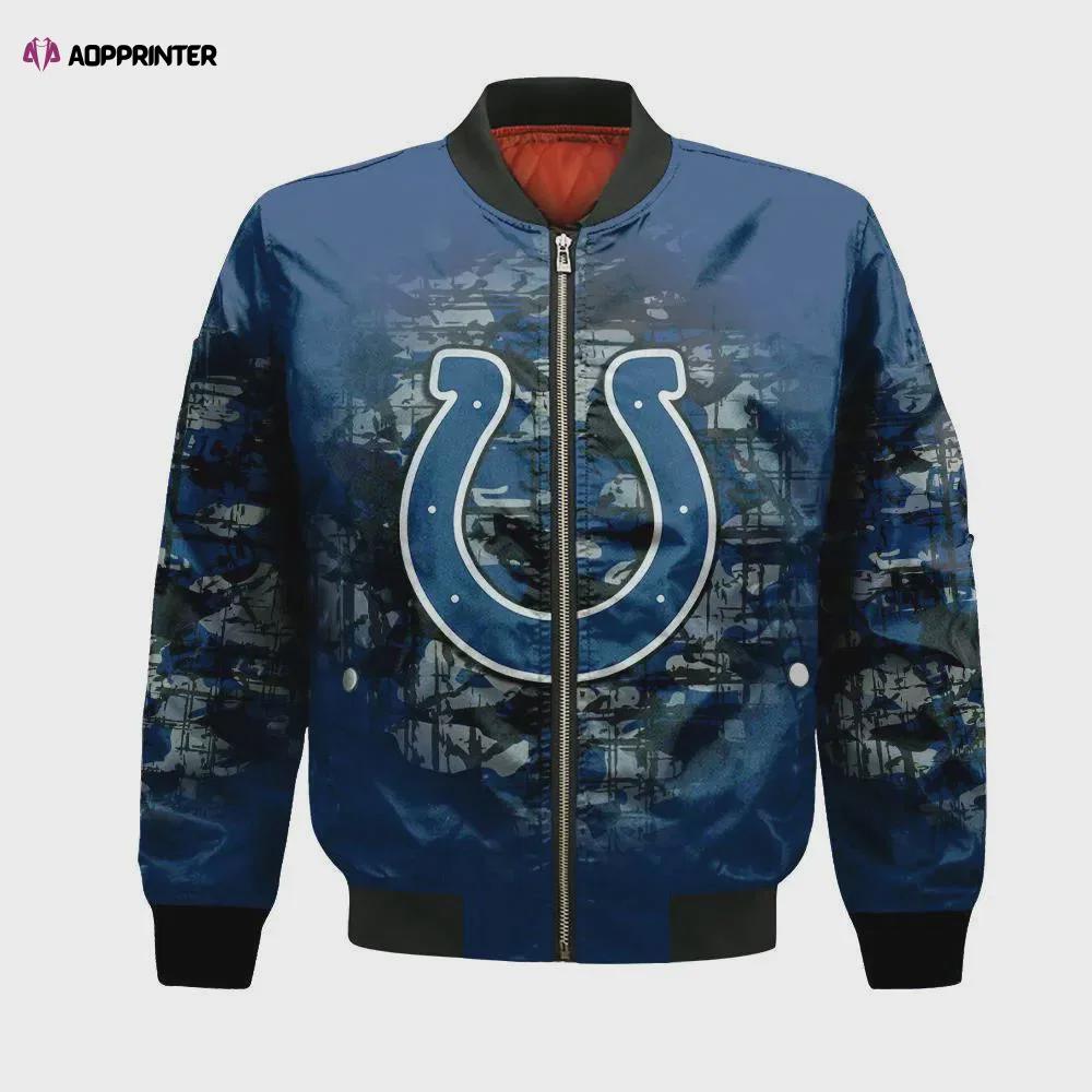 Indianapolis colts bomber jacket 3d printed camouflage vintage Bomber Jacket