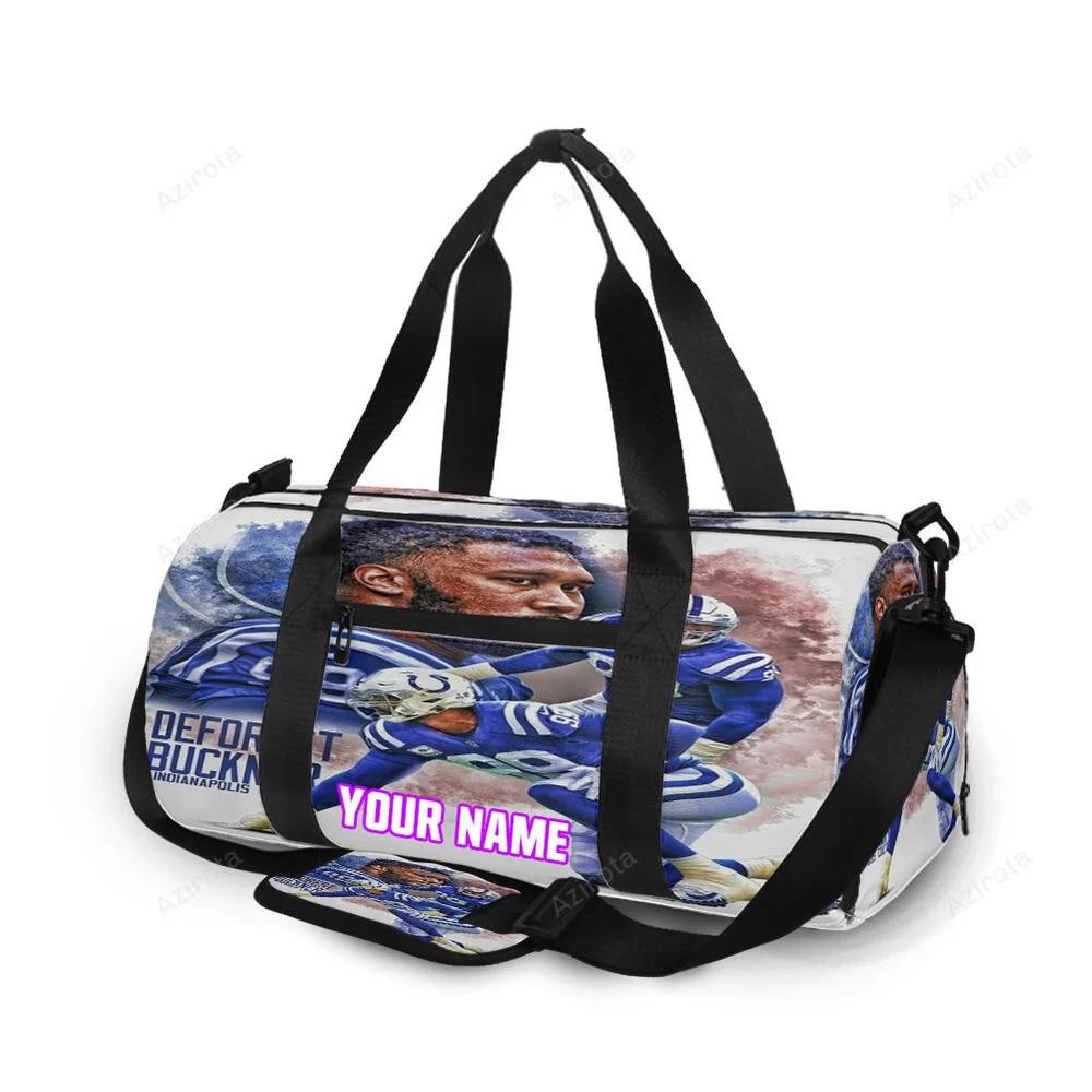 Indianapolis colts deforest buckner2 personalized name travel bag gym bag 853 Travel Bag