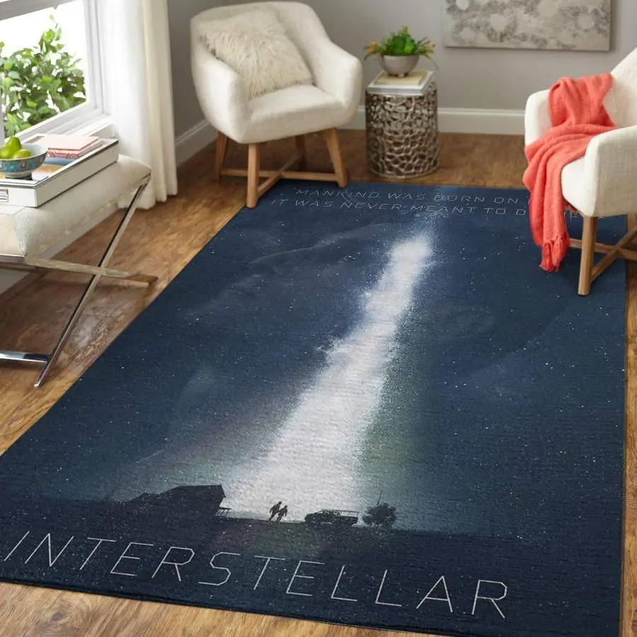Interstellar movie area rug living room rug home decor geeky carpethome decorbedroom living room decor Rectangle Rug