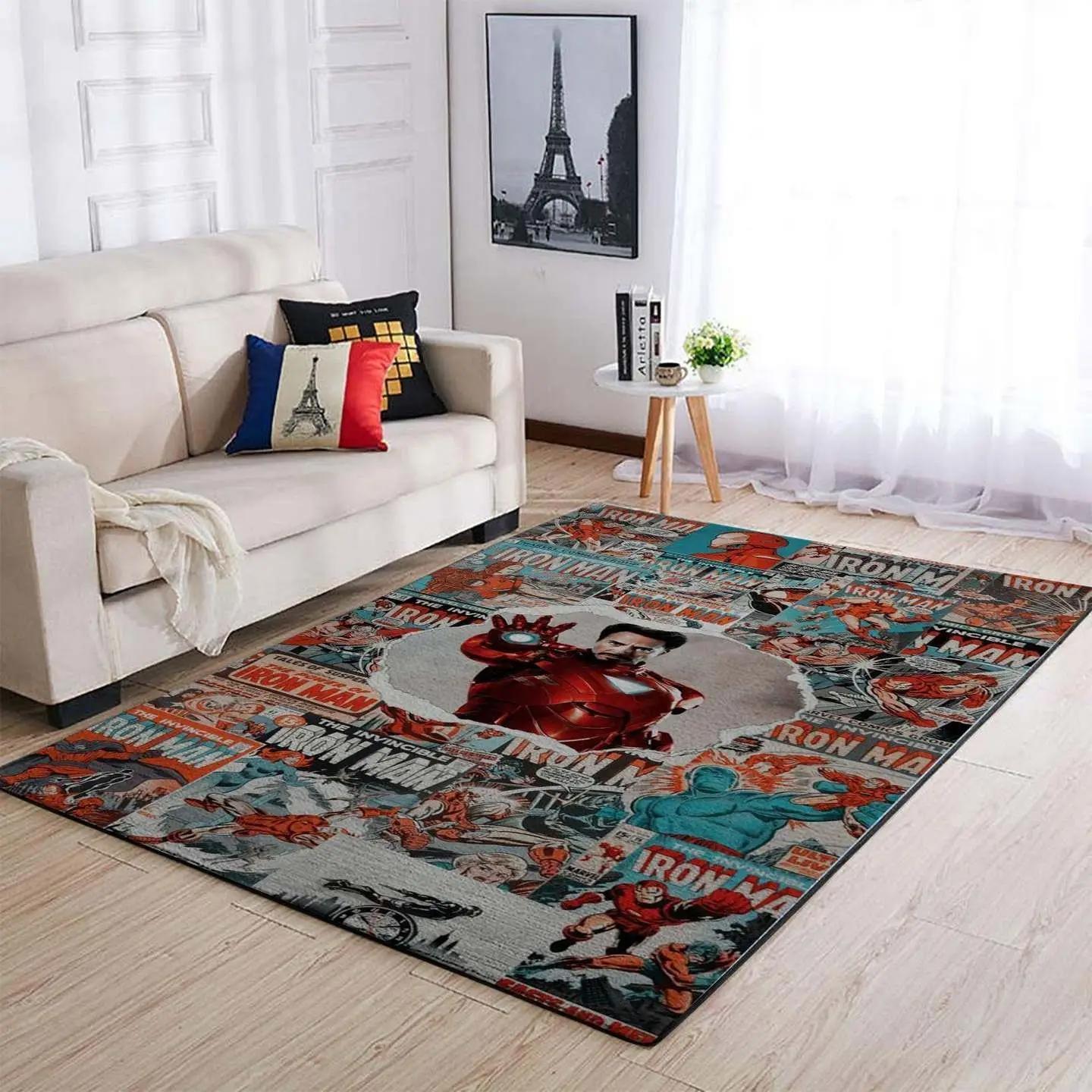 Iron man area rug living room rug home decor01 marvel superhero floor decor Rectangle Rug