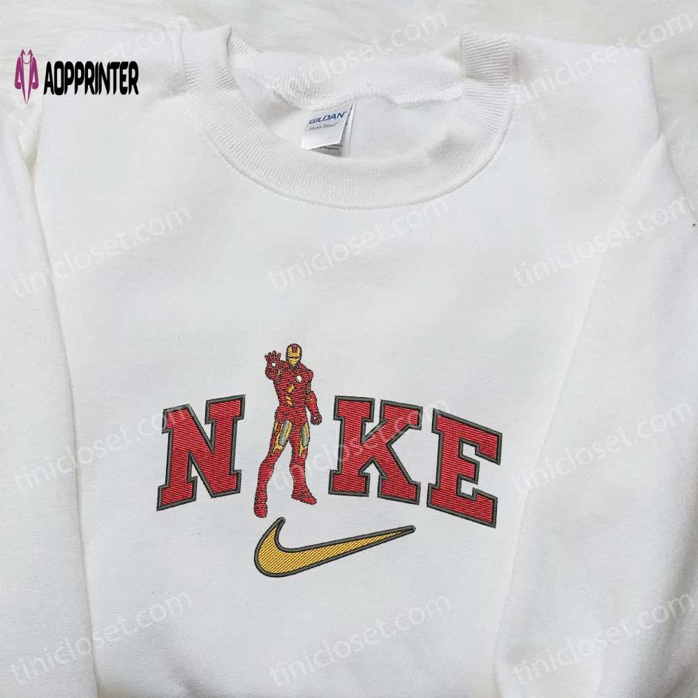 Iron man x nike movie embroidered sweatshirt – marvel universe and nike inspired shirt Embroidered Shirt