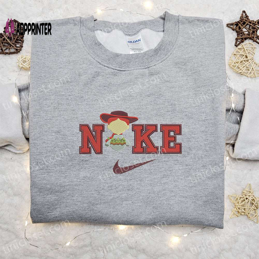 Jessi x nike cartoon embroidered shirt: toy story inspired design for trendy nike fans Embroidered Shirt