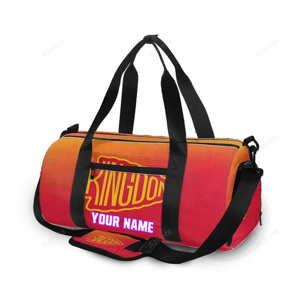 Kansas city chiefs emblem kingdom personalized name travel bag gym bag 1414 Travel Bag