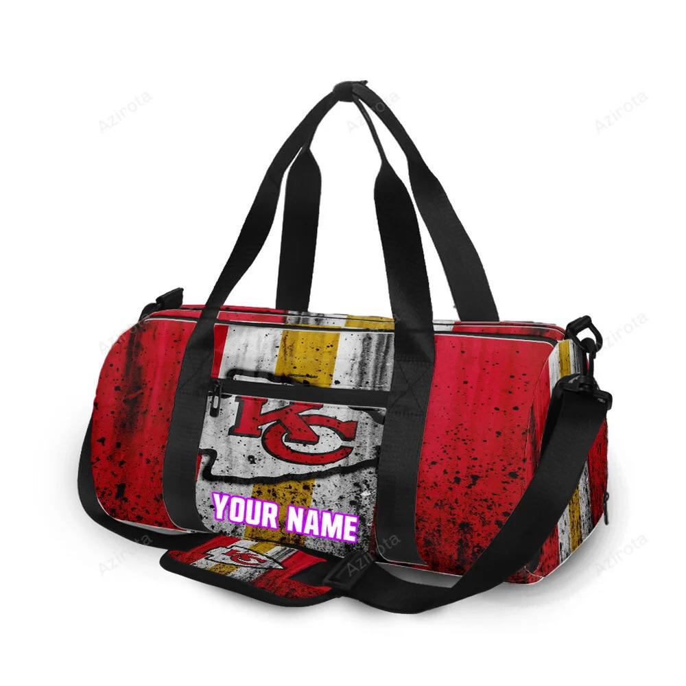 Kansas city chiefs grunge personalized name travel bag gym bag 2000 Travel Bag