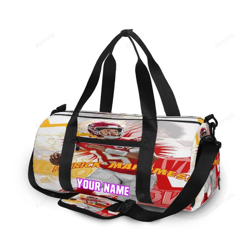 Kansas city chiefs patrick mahomes 15 v8 personalized name travel bag gym bag 229 Travel Bag
