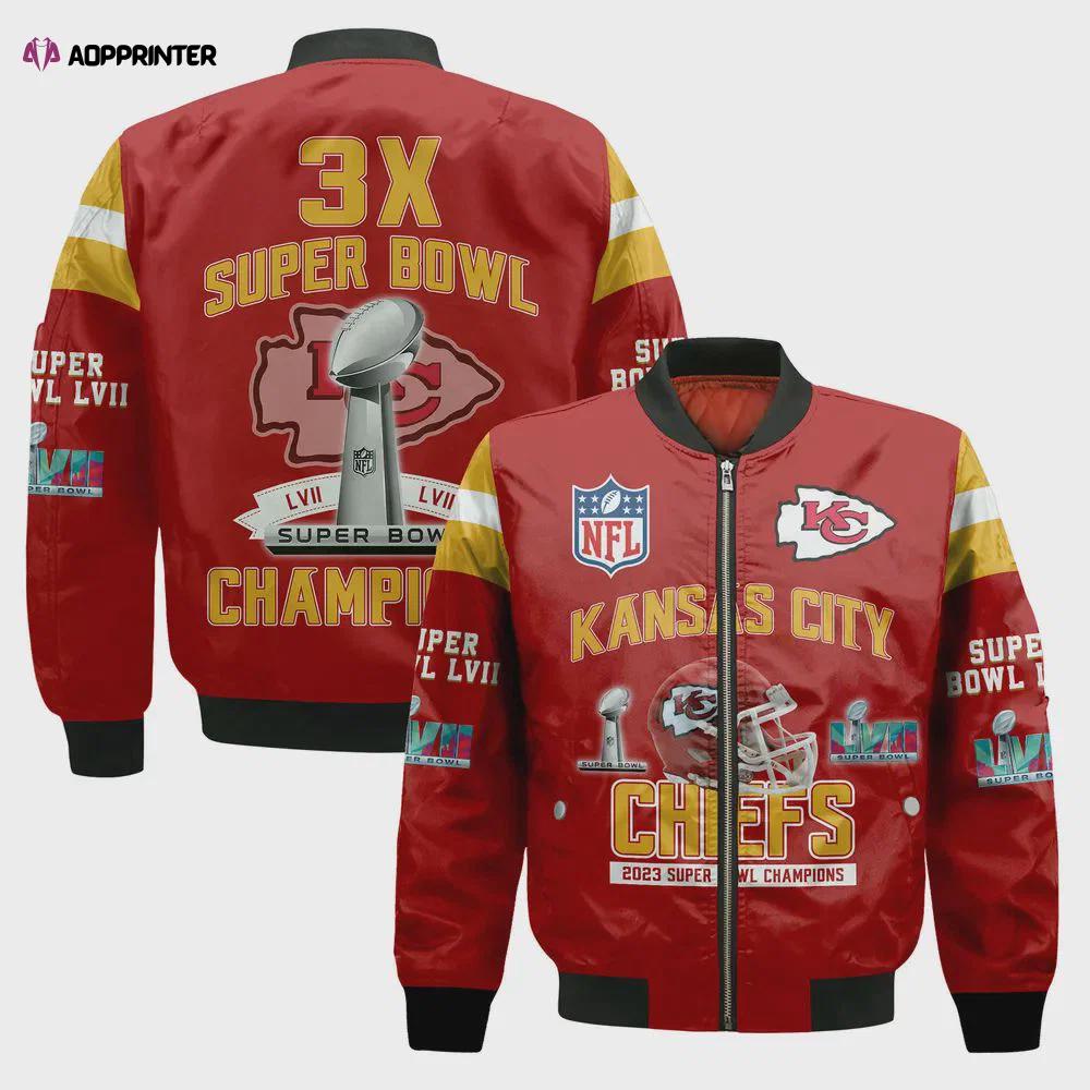 Kansas city chiefs – super bowl championship 2023 unisex 3d bomber jacket v2 Bomber Jacket