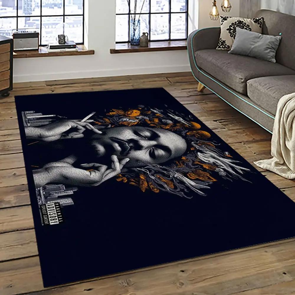 Kendrick lamar rapper hiphop music retangle carpet area rug home decor best gift for fan and friends kl11 Rectangle Rug