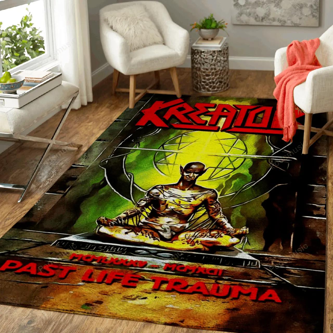 Kreator metal music art for fans area rug living room carpet rug regtangle carpet floor decor home decor Rectangle Rug