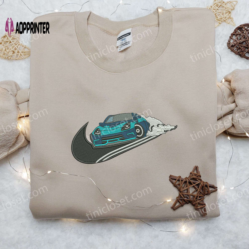 Lamborghini car x nike embroidered shirt – stylish transportation tee nike shirt Embroidered Shirt