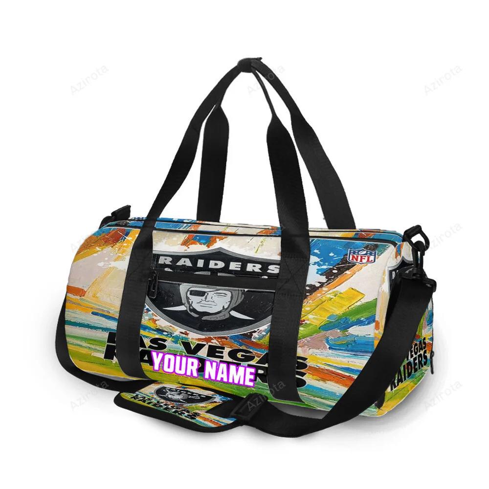 Las vegas raiders art colorful personalized name travel bag gym bag 1213 Travel Bag