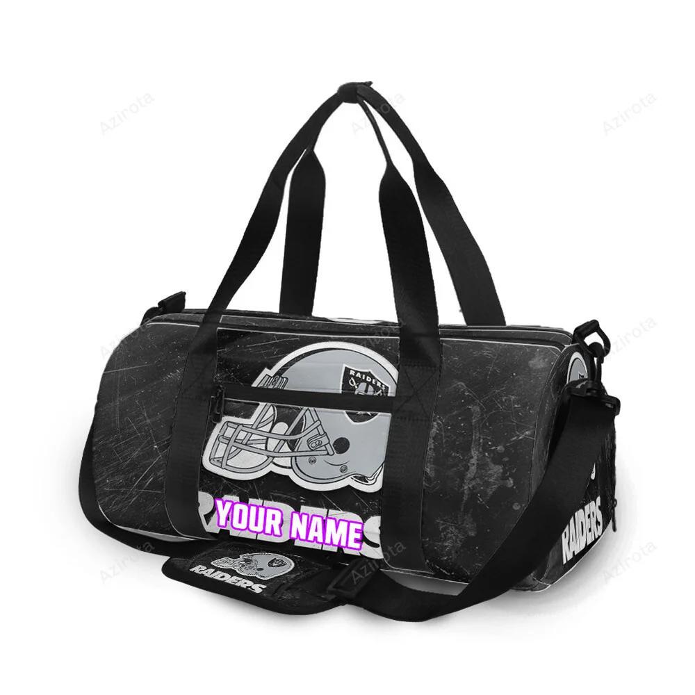 Las vegas raiders helmet metal personalized name travel bag gym bag 14 Travel Bag