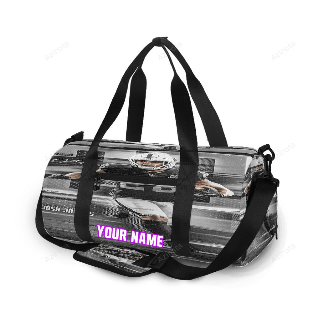 Las vegas raiders josh jacobs 28 v3 personalized name travel bag gym bag 1967 Travel Bag
