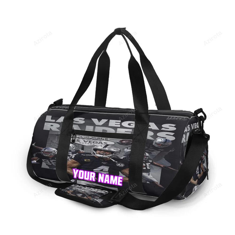 Las vegas raiders team art personalized name travel bag gym bag 221 Travel Bag