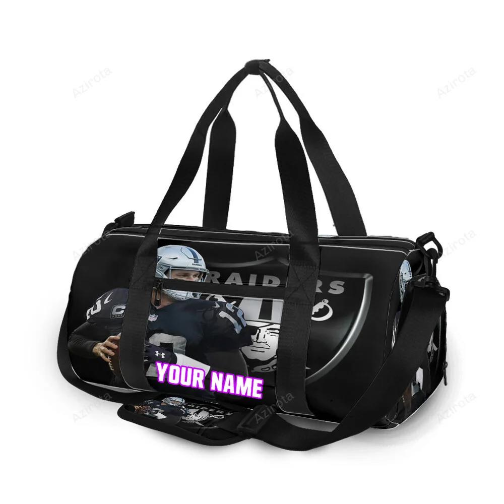 Las vegas raiders tom brady 12 personalized name travel bag gym bag 638 Travel Bag