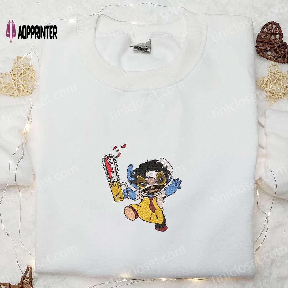 Leatherface stitch cosplay shirt texas chainsaw massacre characters hoodie spooky sweatshirt Embroidered Shirt
