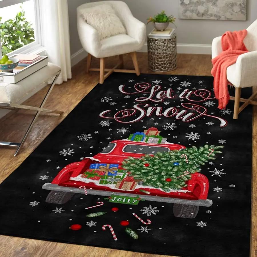 Let it snow area rug living room rug home decor home decor bedroom living room decor Rectangle Rug