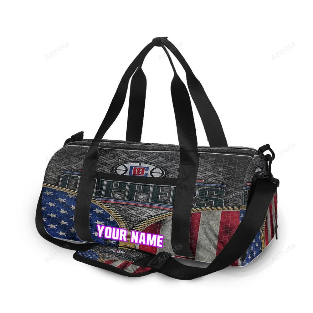 Los angeles clippers metal flag2 personalized name travel bag gym bag 604 Travel Bag
