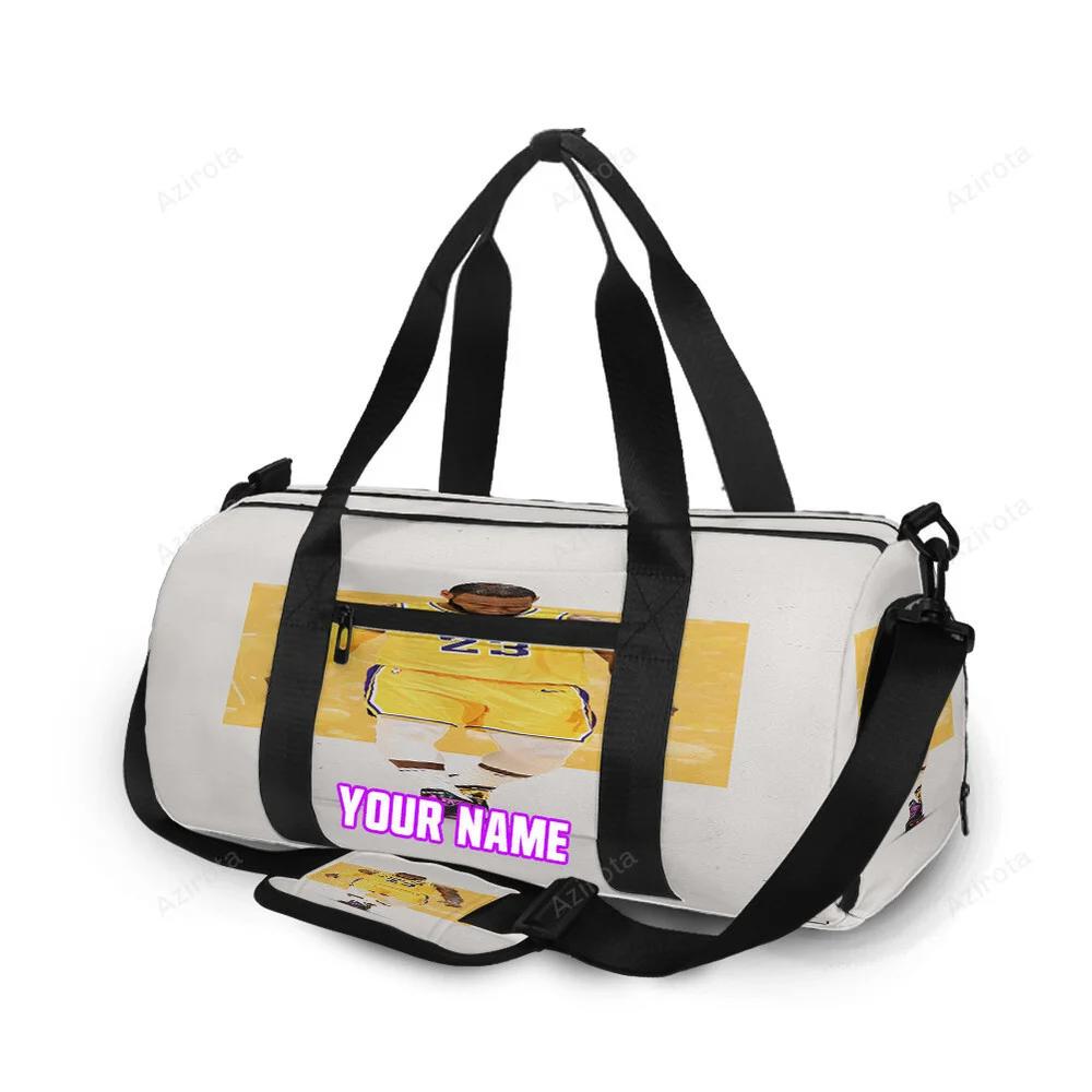 Los angeles lakers 23 lebron james v41 personalized name travel bag gym bag 79 Travel Bag