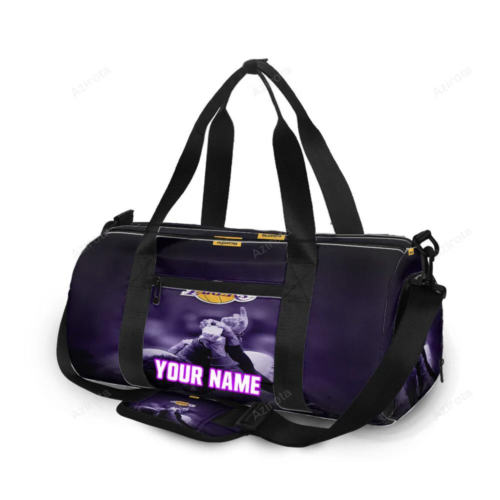 Los angeles lakers the one v54 personalized name travel bag gym bag 482 Travel Bag