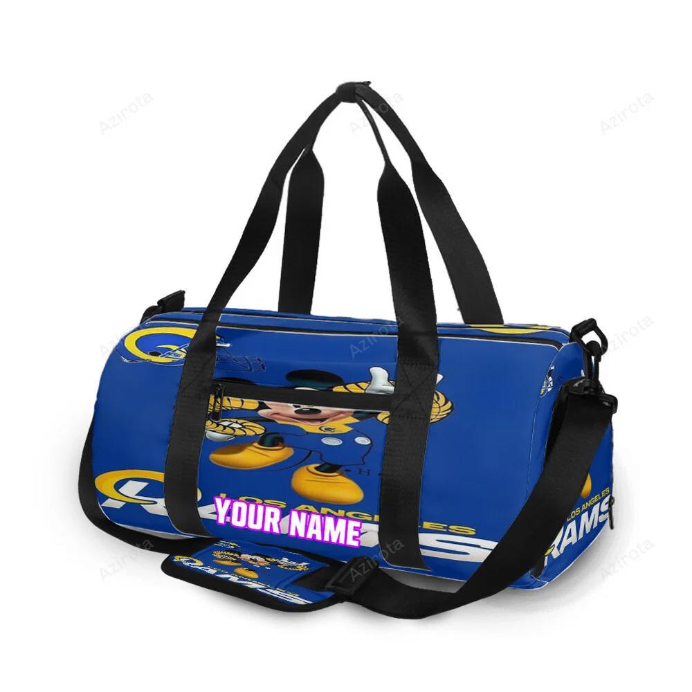 Los angeles rams mickey1 personalized name travel bag gym bag 461 Travel Bag