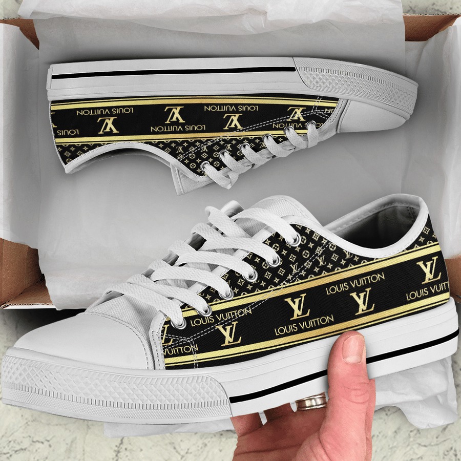 Louis vuitton black white low top canvas shoes sneakers hot best lv for men women 64 lwcs Low Top Canvas Shoes