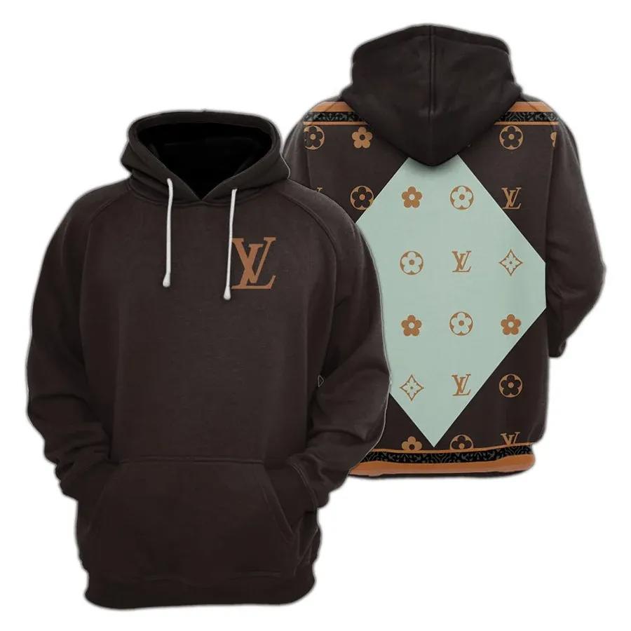Louis vuitton brown luxury brand premium unisex hoodie outfit for men women Hoodie 3D