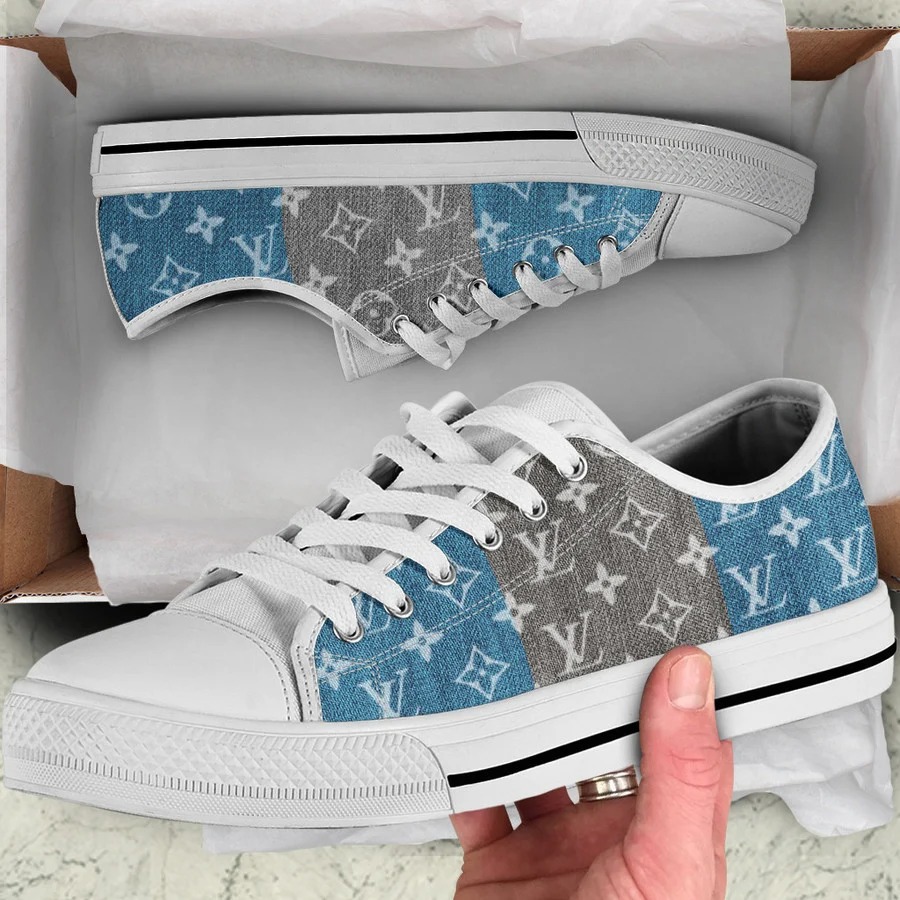 Louis vuitton denim low top canvas shoes sneakers hot best lv for men women 60 lwcs Low Top Canvas Shoes