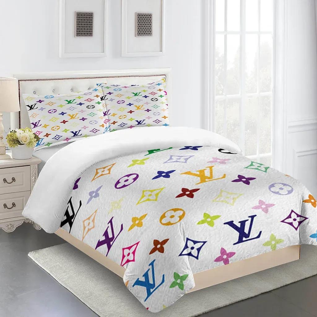 Louis vuitton fashion logo limited luxury brand bedding sets, bedroom decor , thanksgiving decorations for home 08 best luxury bed sets gift thankgivings and christmas Bedding Sets
