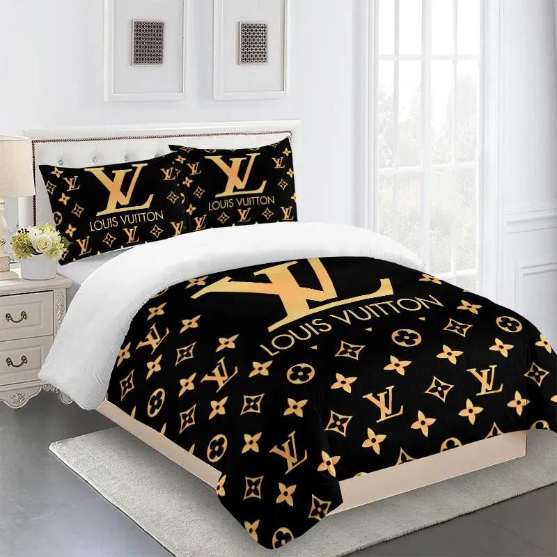 Louis vuitton fashion logo limited luxury brand bedding sets, bedroom decor , thanksgiving decorations for home 28 best luxury bed sets gift thankgivings and christmas Bedding Sets
