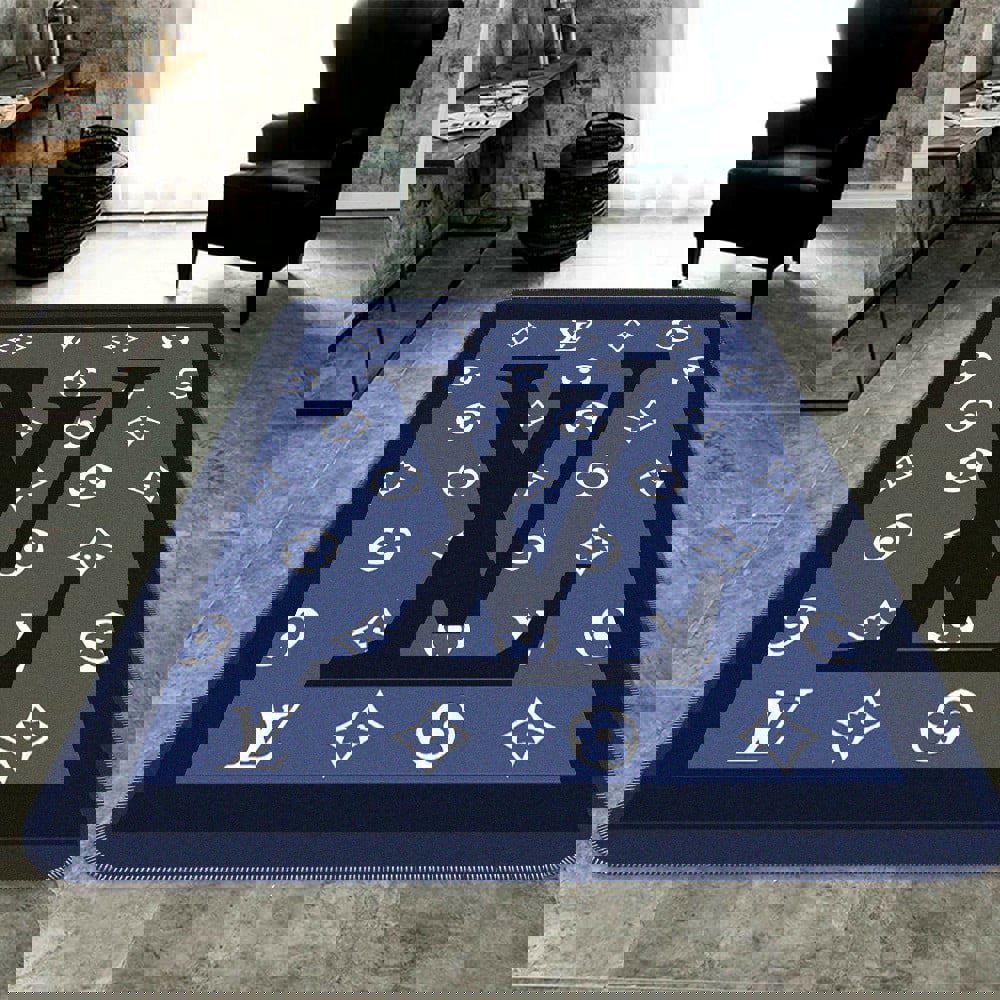 Louis vuitton logo type 610. Upgrade Your Living Room with Luxury Home Decor: Area Carpets, Floor Decor, Door Mats, and Hot Gift Items with style a High-End Fashion Brand Rectangle Rug