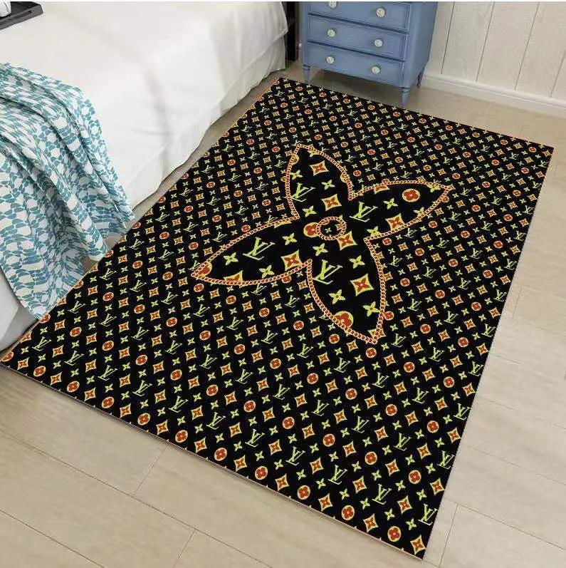 Louis vuitton lv monogram logo type 390. Upgrade Your Living Room with Luxury Home Decor: Area Carpets, Floor Decor, Door Mats, and Hot Gift Items with style a High-End Fashion Brand Rectangle Rug