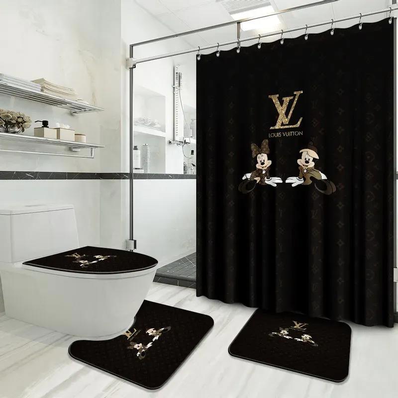 Louis vuitton mickey fashion logo limited luxury brand bathroom set home decor Bathroom Set