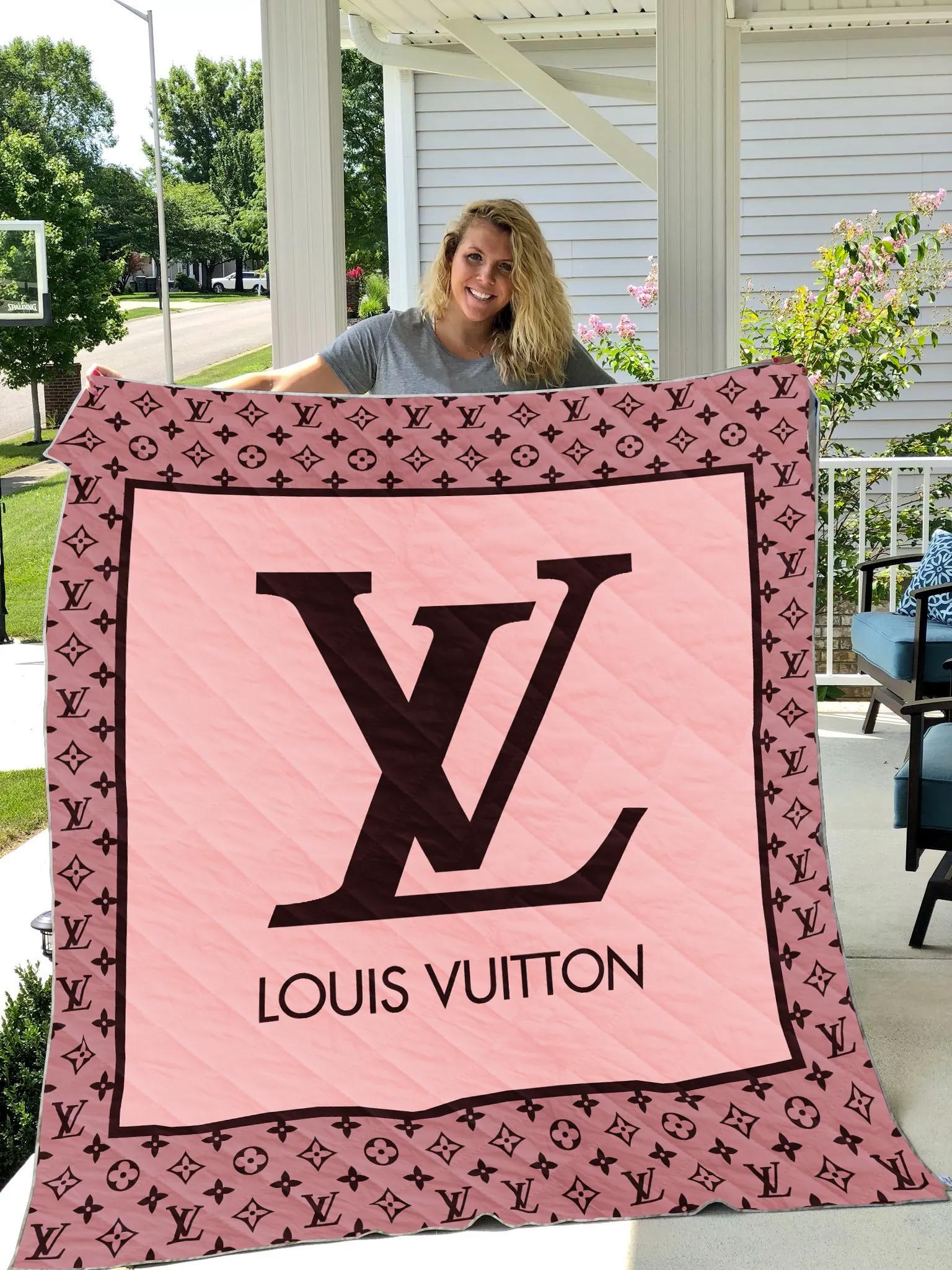 Louis vuitton pink luxury brand premium blanket fleece home decor 63 Blanket Fleece