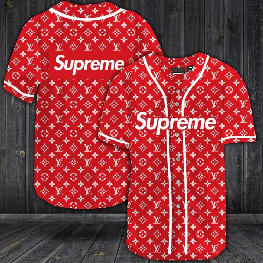 Louis vuitton supreme baseball jersey shirt lv luxury clothing clothes sport for men women hot 2023 Baseball Jersey Shirt