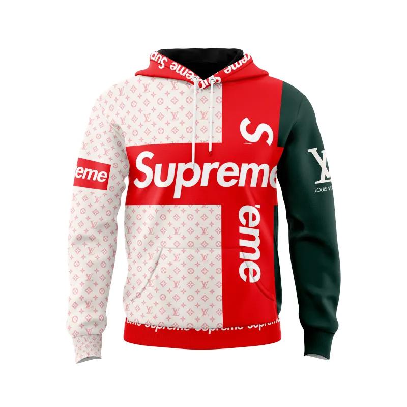 Louis vuitton supreme unisex hoodie outfit for men women luxury brand clothing special gift Hoodie 3D
