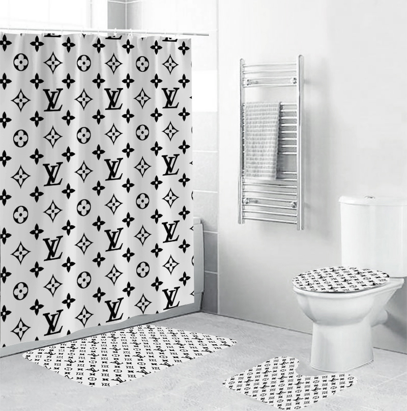 Louis vuitton white home decor luxury fashion brand hypebeast bath mat bathroom sets Bathroom Set