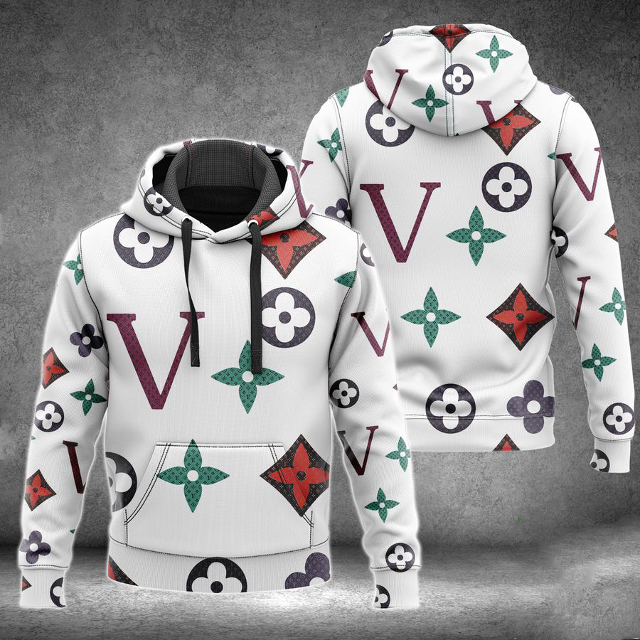 Louis vuitton white unisex hoodie hot 2023 foren womenvuxury brand clothing clothes outfit Zipper Hoodie 3D