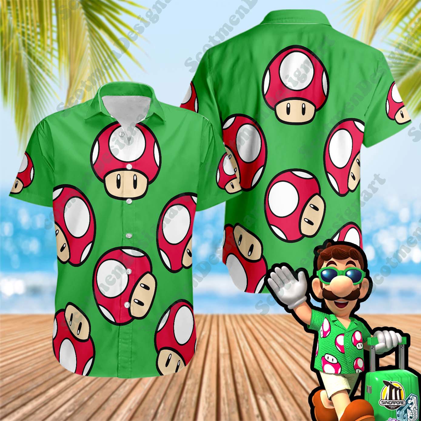 Luigi hawaiian shirt Hawaii Shirt Shorts & Flip Flops