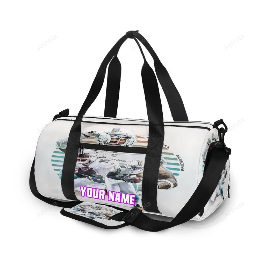 Miami dolphins albert wilson1 personalized name travel bag gym bag 930 Travel Bag