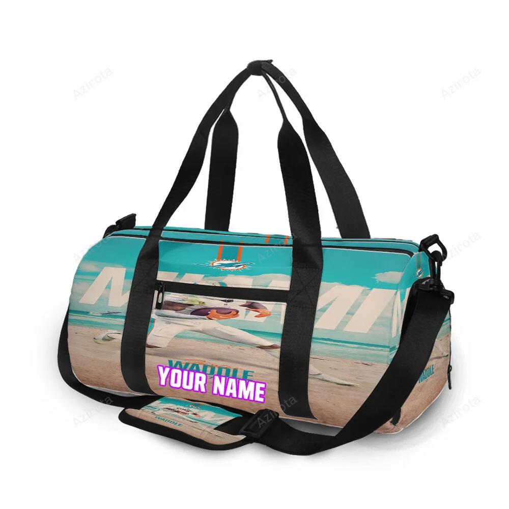 Miami dolphins jaylen waddle3 personalized name travel bag gym bag 1714 Travel Bag