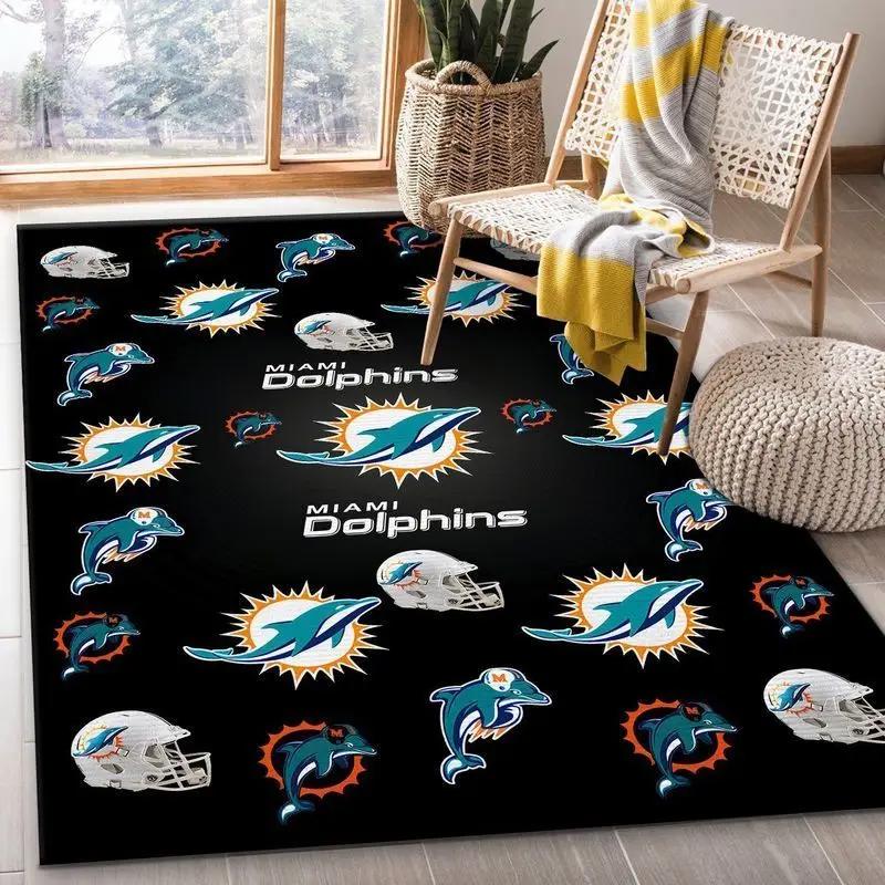 Miami dolphins nfl 15 living room and bed room rug rug regtangle carpet Rectangle Rug