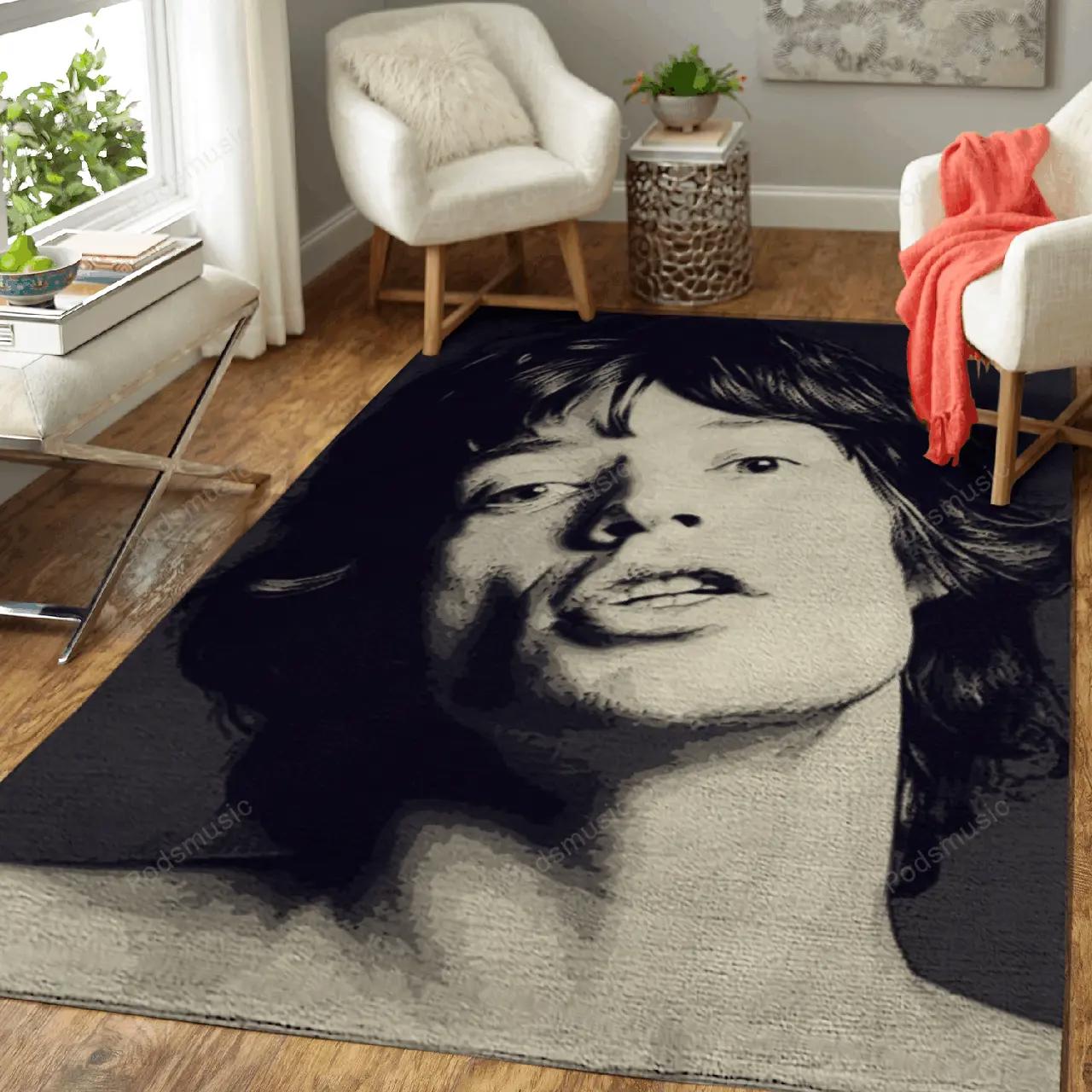 Mick jagger 21 music artist art for fans area rug living room carpet rug regtangle carpet floor decor home decor Rectangle Rug