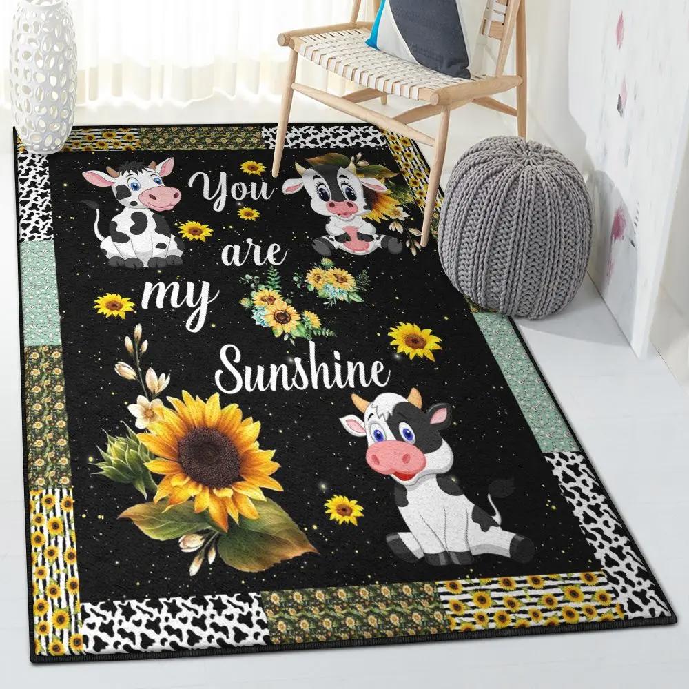Milk cow dining room rug, cows rug Rectangle Rug